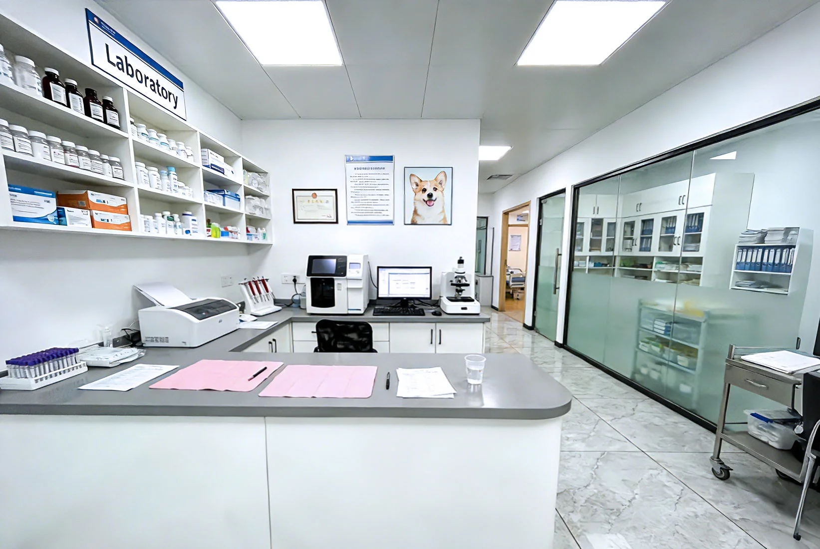 Veterinary diagnostic laboratory environment